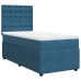 Cama box spring con colchón terciopelo azul 90x200 cm