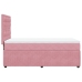 Cama box spring con colchón terciopelo rosa 90x200 cm