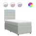 Cama box spring con colchón terciopelo gris claro 100x200 cm