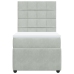 Cama box spring con colchón terciopelo gris claro 100x200 cm
