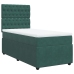 Cama box spring con colchón terciopelo verde oscuro 100x200 cm