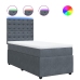 Cama box spring con colchón terciopelo gris oscuro 100x200 cm