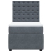 Cama box spring con colchón terciopelo gris oscuro 100x200 cm