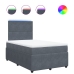 Cama box spring con colchón terciopelo gris oscuro 120x190 cm