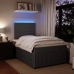 Cama box spring con colchón terciopelo gris oscuro 120x190 cm