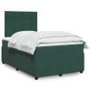 Cama box spring con colchón terciopelo verde oscuro 120x190 cm