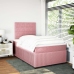 Cama box spring con colchón terciopelo rosa 120x190 cm