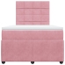 Cama box spring con colchón terciopelo rosa 120x190 cm