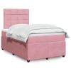 Cama box spring con colchón terciopelo rosa 120x190 cm