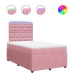 Cama box spring con colchón terciopelo rosa 120x190 cm