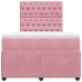 Cama box spring con colchón terciopelo rosa 120x190 cm