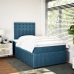 Cama box spring con colchón terciopelo azul 120x190 cm