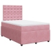 Cama box spring con colchón terciopelo rosa 120x190 cm