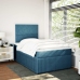 Cama box spring con colchón terciopelo azul 120x200 cm