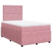 Cama box spring con colchón terciopelo rosa 120x200 cm