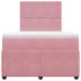 Cama box spring con colchón terciopelo rosa 120x200 cm