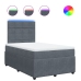 Cama box spring con colchón terciopelo gris oscuro 120x200 cm