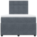 Cama box spring con colchón terciopelo gris oscuro 120x200 cm