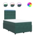Cama box spring con colchón terciopelo verde oscuro 120x200 cm