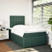 Cama box spring con colchón terciopelo verde oscuro 120x200 cm