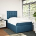 Cama box spring con colchón terciopelo azul 120x200 cm