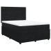 Cama box spring con colchón terciopelo negro 140x190 cm