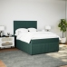 Cama box spring con colchón terciopelo verde oscuro 140x190 cm