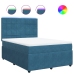 Cama box spring con colchón terciopelo azul 140x190 cm