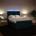 Cama box spring con colchón terciopelo azul 140x190 cm