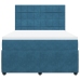 Cama box spring con colchón terciopelo azul 140x190 cm