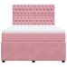 Cama box spring con colchón terciopelo rosa 140x190 cm