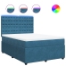 Cama box spring con colchón terciopelo azul 140x190 cm