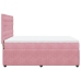 Cama box spring con colchón terciopelo rosa 140x190 cm