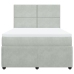 Cama box spring con colchón terciopelo gris claro 140x200 cm