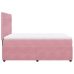 Cama box spring con colchón terciopelo rosa 140x200 cm