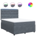 Cama box spring con colchón terciopelo gris oscuro 140x200 cm
