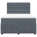 Cama box spring con colchón terciopelo gris oscuro 140x200 cm
