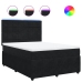 Cama box spring con colchón terciopelo negro 160x200 cm