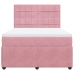 Cama box spring con colchón terciopelo rosa 160x200 cm