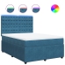 Cama box spring con colchón terciopelo azul 160x200 cm