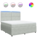 Cama box spring con colchón terciopelo gris claro 180x200 cm
