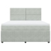 Cama box spring con colchón terciopelo gris claro 180x200 cm