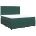 Cama box spring con colchón terciopelo verde oscuro 180x200 cm