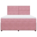 Cama box spring con colchón terciopelo rosa 180x200 cm