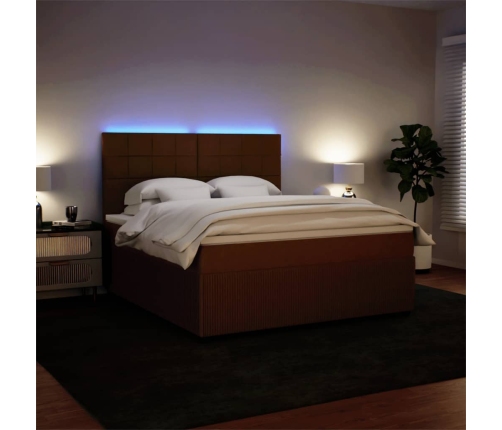 Cama box spring con colchón terciopelo rosa 180x200 cm