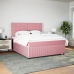 Cama box spring con colchón terciopelo rosa 180x200 cm