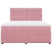 Cama box spring con colchón terciopelo rosa 180x200 cm