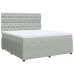 Cama box spring con colchón terciopelo gris claro 180x200 cm