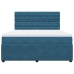 Cama box spring con colchón terciopelo azul 180x200 cm