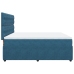 Cama box spring con colchón terciopelo azul 180x200 cm